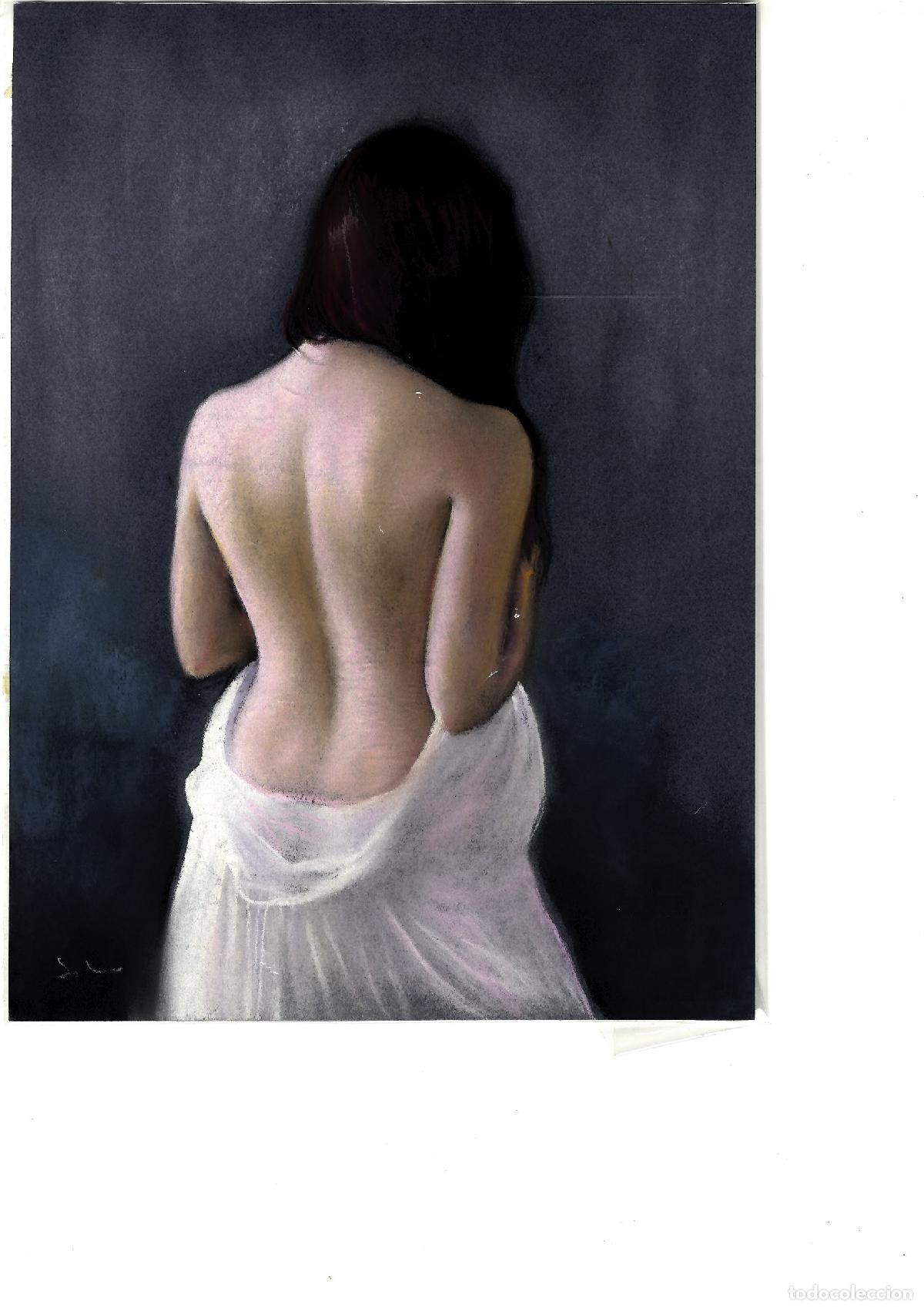 Arte: Soler - Mujer de espaldas - 33x24 - Pastel