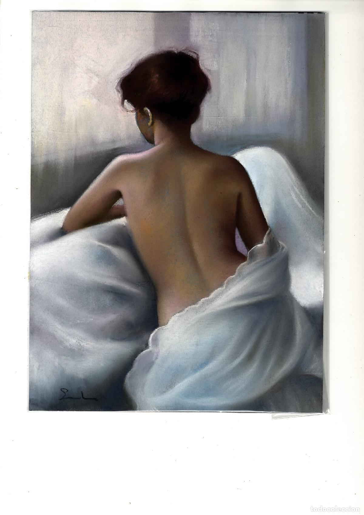 Arte: Soler - Mujer Desnuda de Espaldas - 33x24 - Pastel