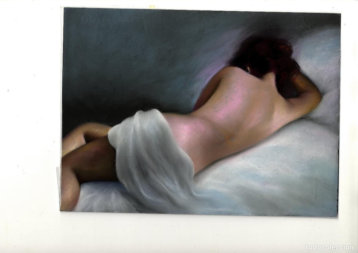 Arte: Soler - Mujer acostada desnuda - 33x24 - Pastel