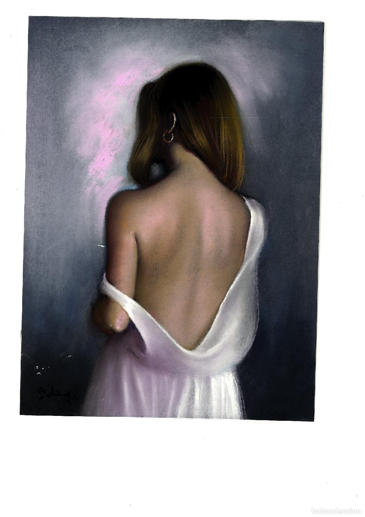 Arte: Soler - Mujer de espaldas con halo - 33x24 - Pastel