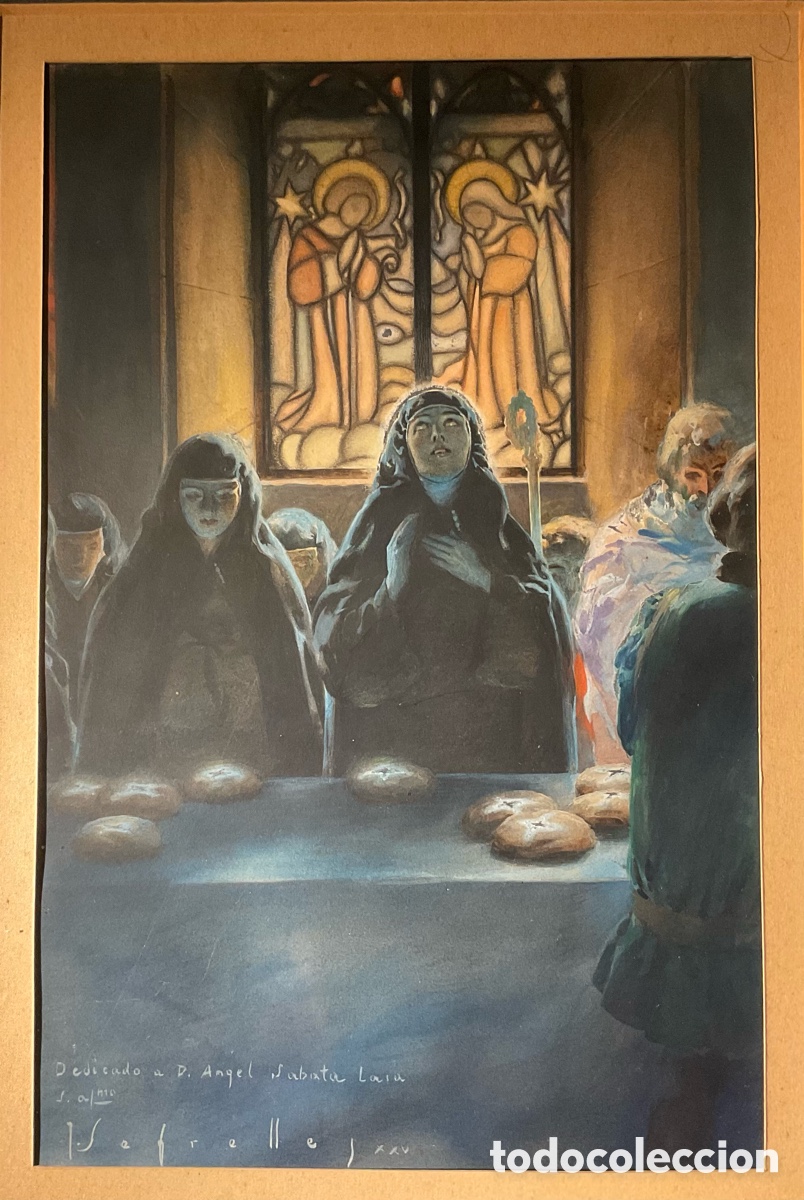 Arte: Jos&eacute; Segrelles. Obra original firmada, dedicada y fechada XXV (1925). 30 x 20 cm. Marco 41 x 32 cm.