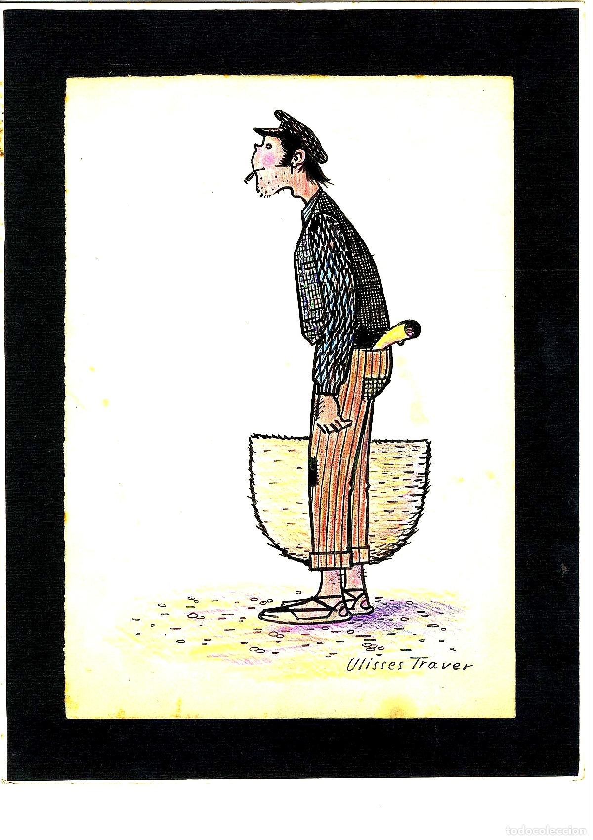 Arte: Ulises Traver Tormo - Hombre con pantalones ca&iacute;dos - 27x22 - Dibujo