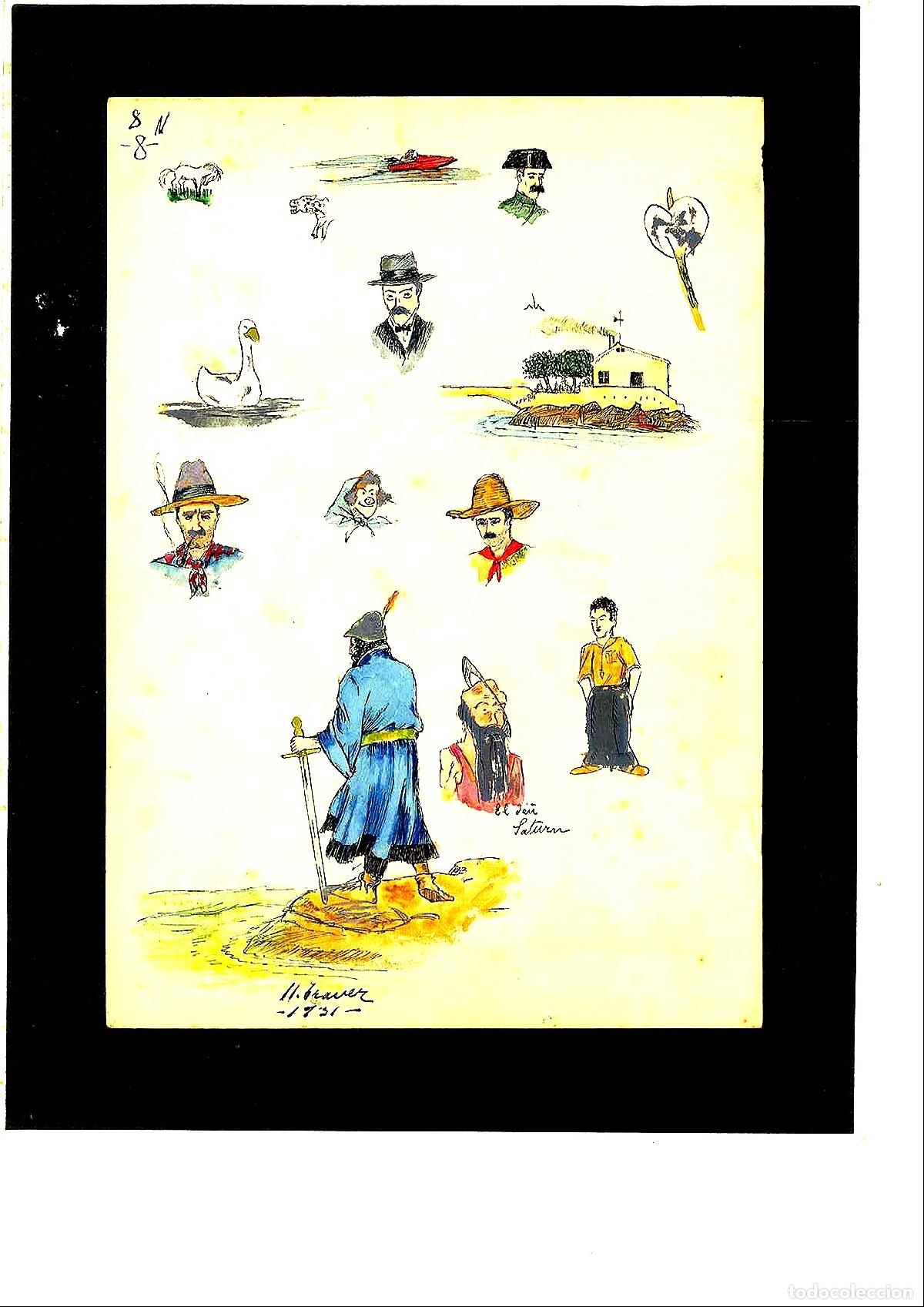 Arte: Ulises Traver Tormo - Estudio de personajes diversos - 27x22 - Dibujo