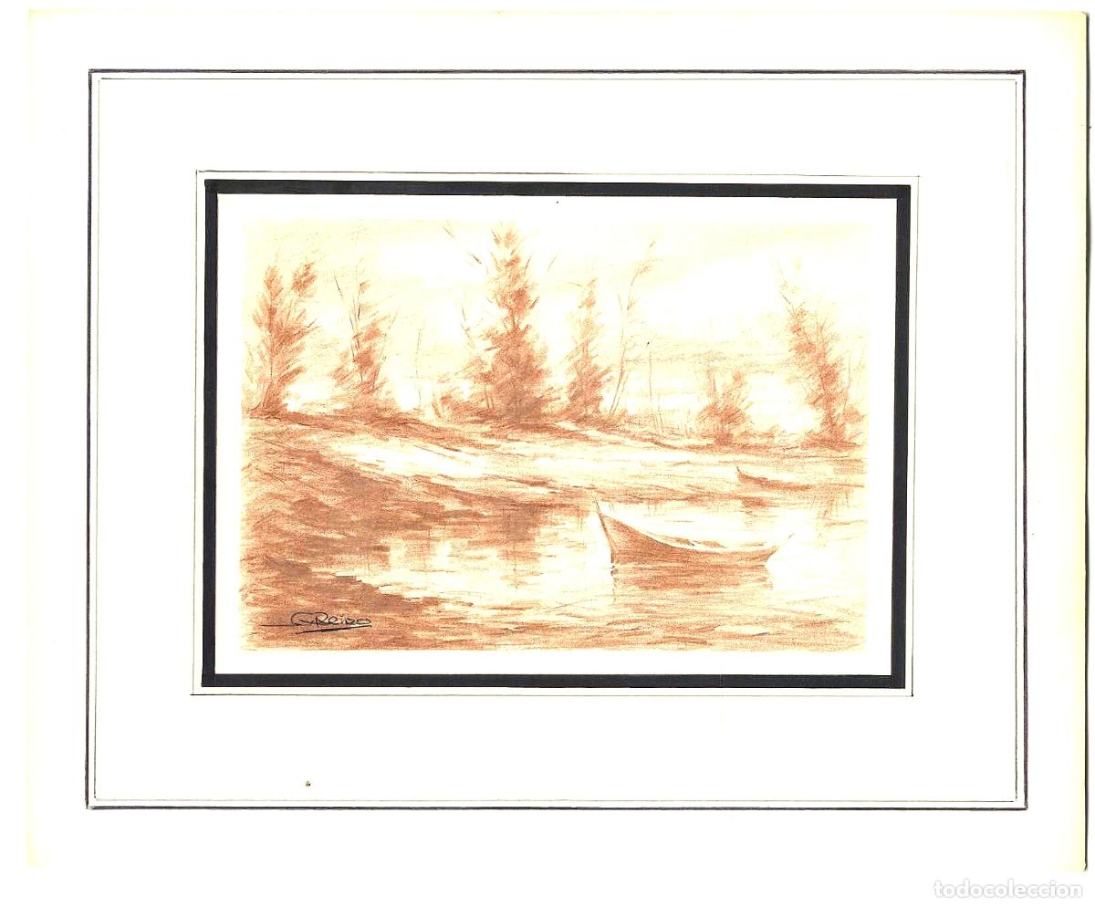 Art: Garrido - Barca en aguas serenas - 27x22 - Dibujo