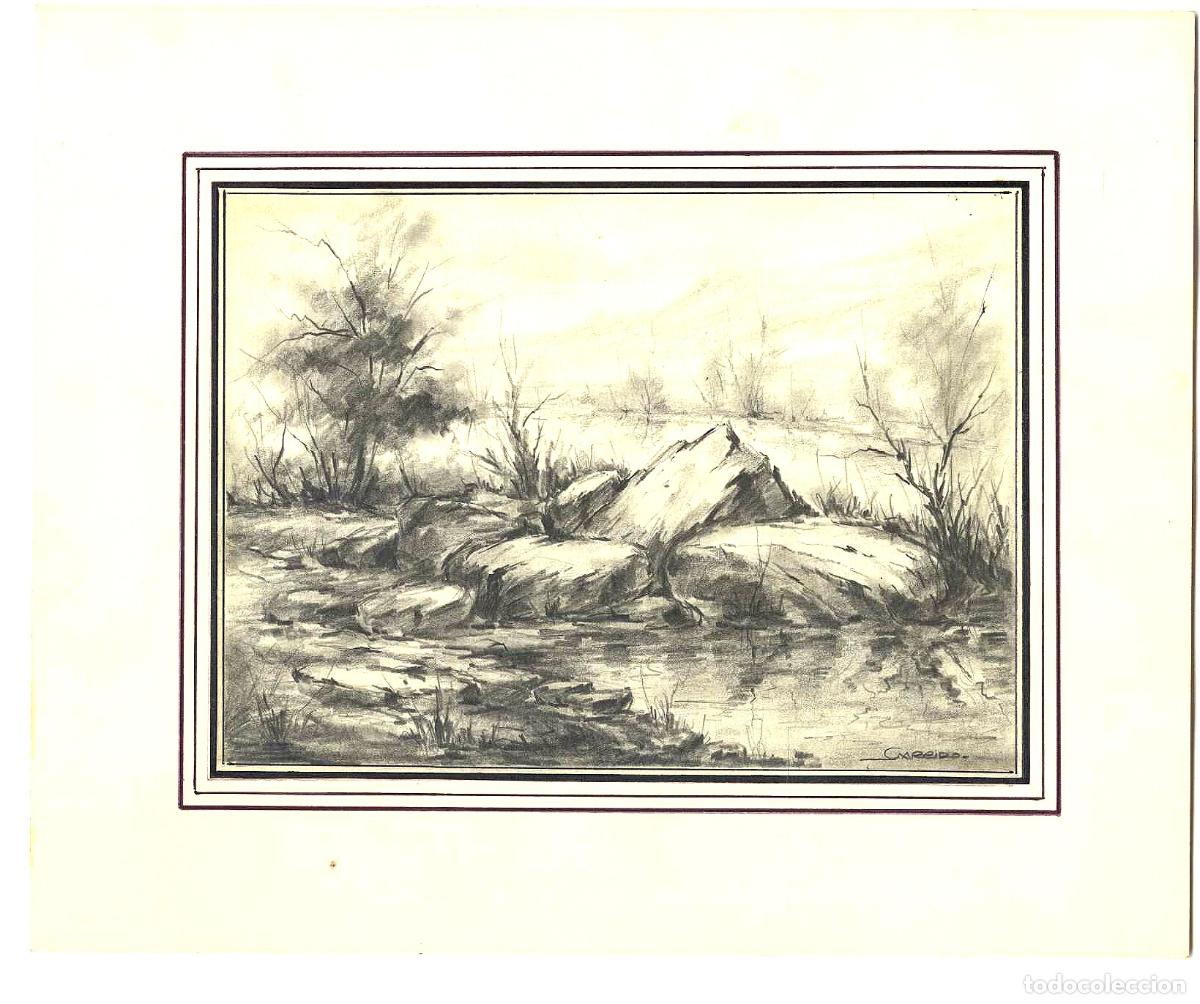 Arte: Garrido - Roca en primer plano - 27x22 - Dibujo