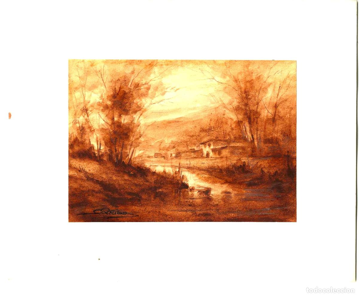 Arte: Garrido - R&iacute;o en oto&ntilde;o tard&iacute;o - 27x22 - Dibujo