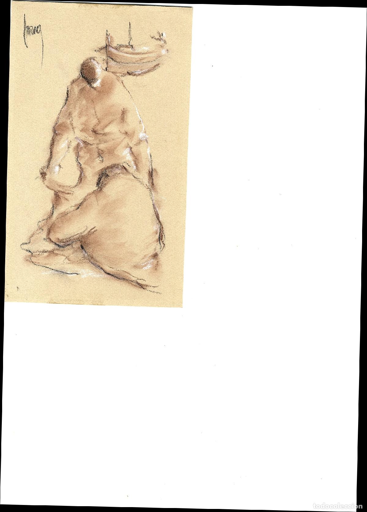 Arte: Mateu - Figura masculina desnuda - 22x15 - Dibujo