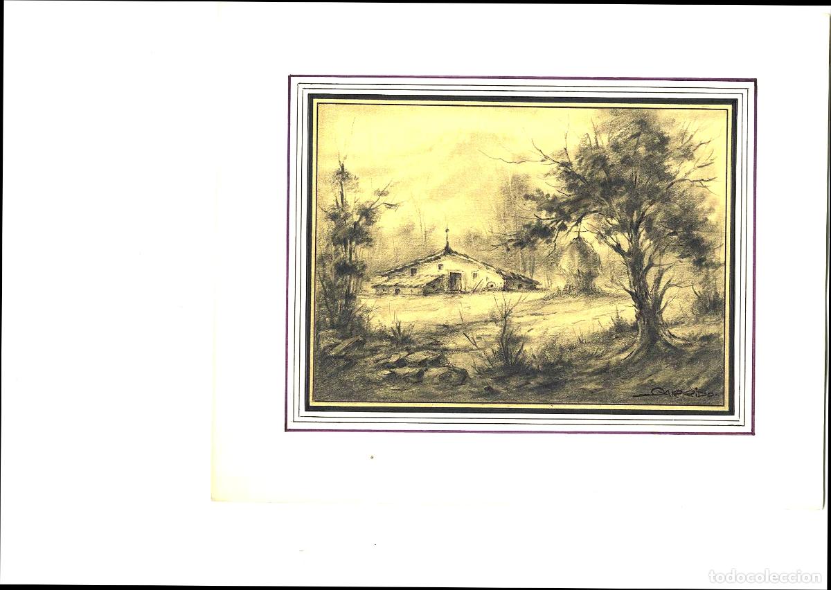 Kunst: Garrido - Casa en el bosque - 27x22 - Dibujo