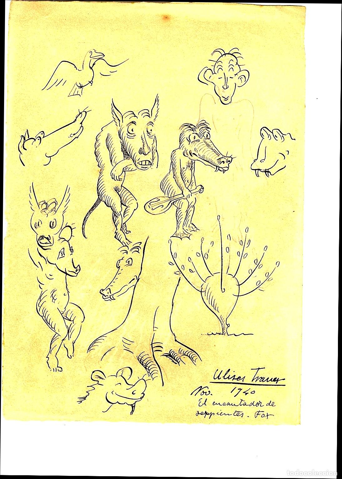 Arte: Ulises Traver - Estudio de criaturas fant&aacute;sticas - 21x18 - Dibujo