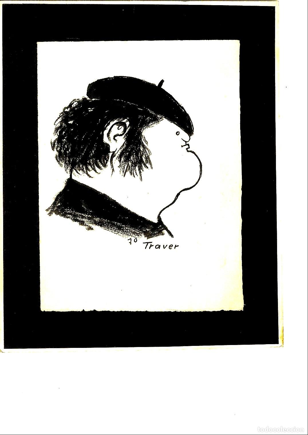 Arte: Ulises Traver - Retrato de hombre con boina - 21x18 - Dibujo