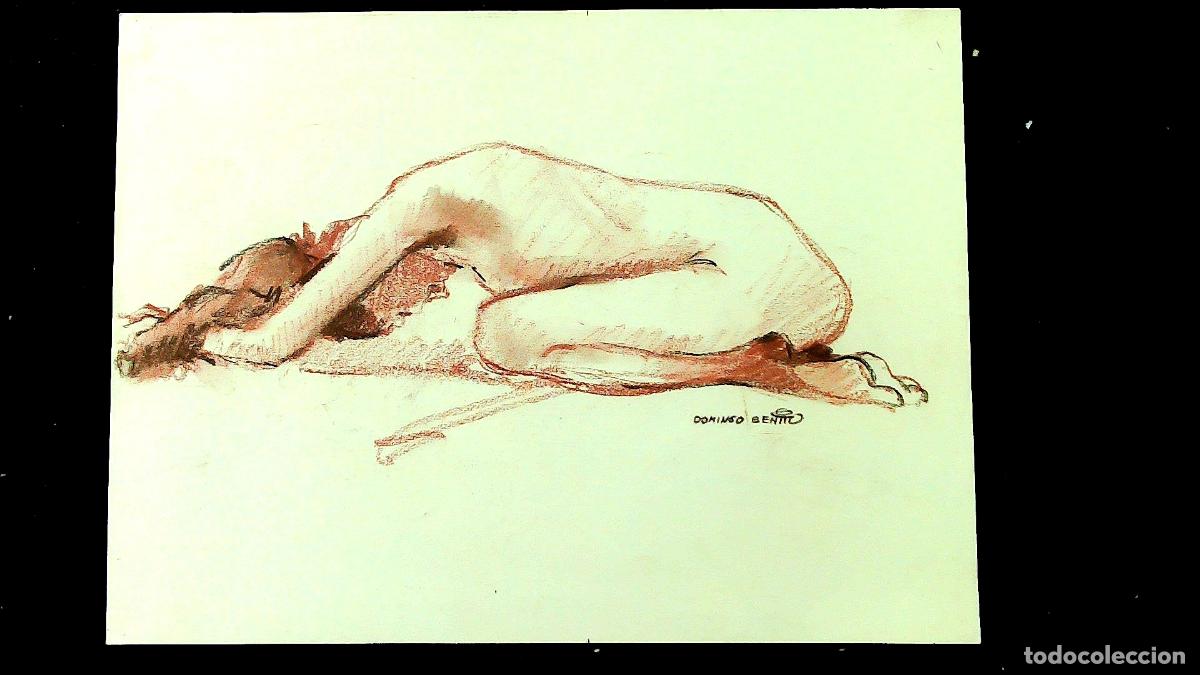 Arte: Domingo Benito - Figura femenina sentada - 40x30 - Dibujo
