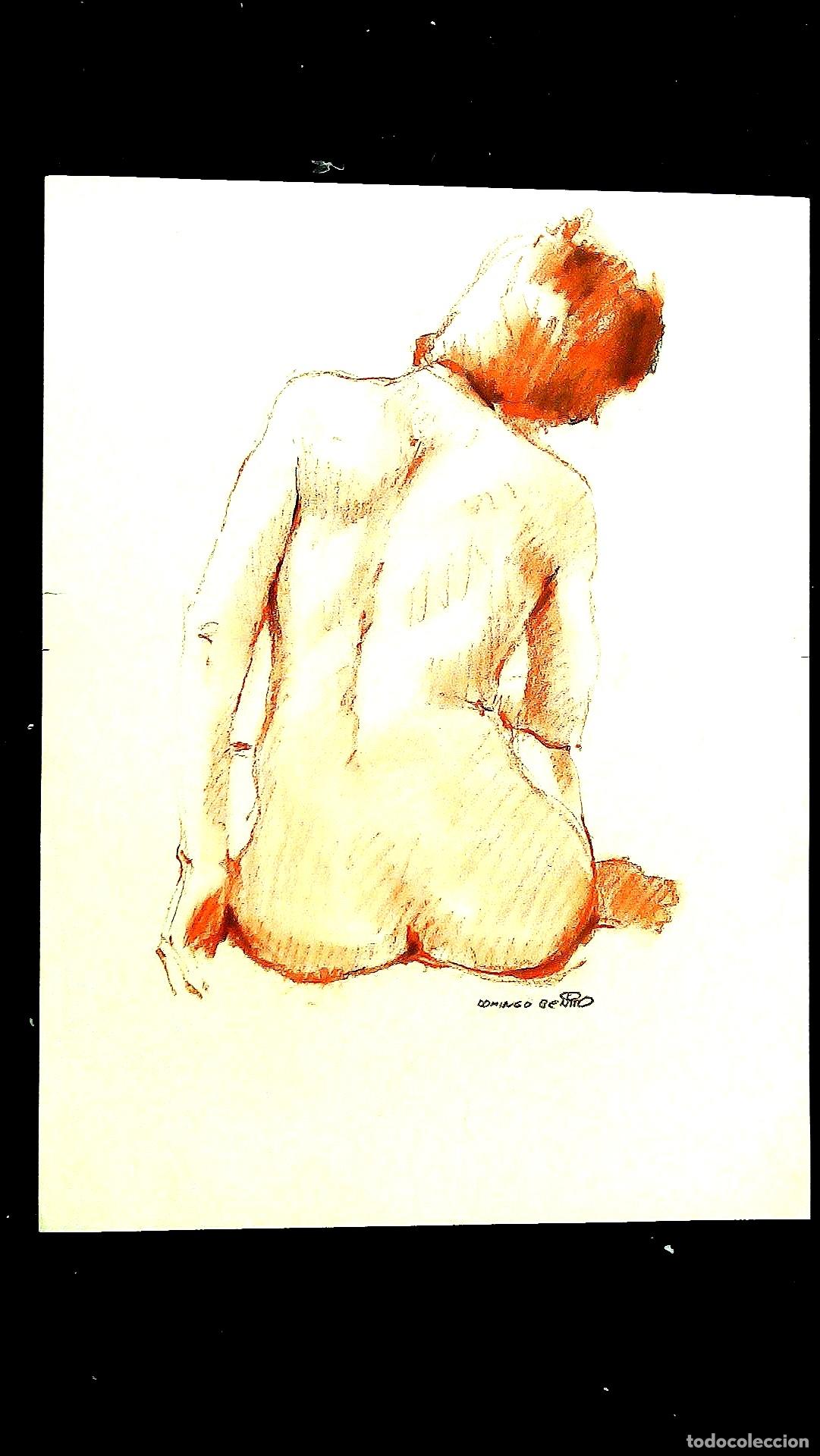 Arte: Domingo Benito - Espaldas de mujer desnuda - 40x30 - Dibujo
