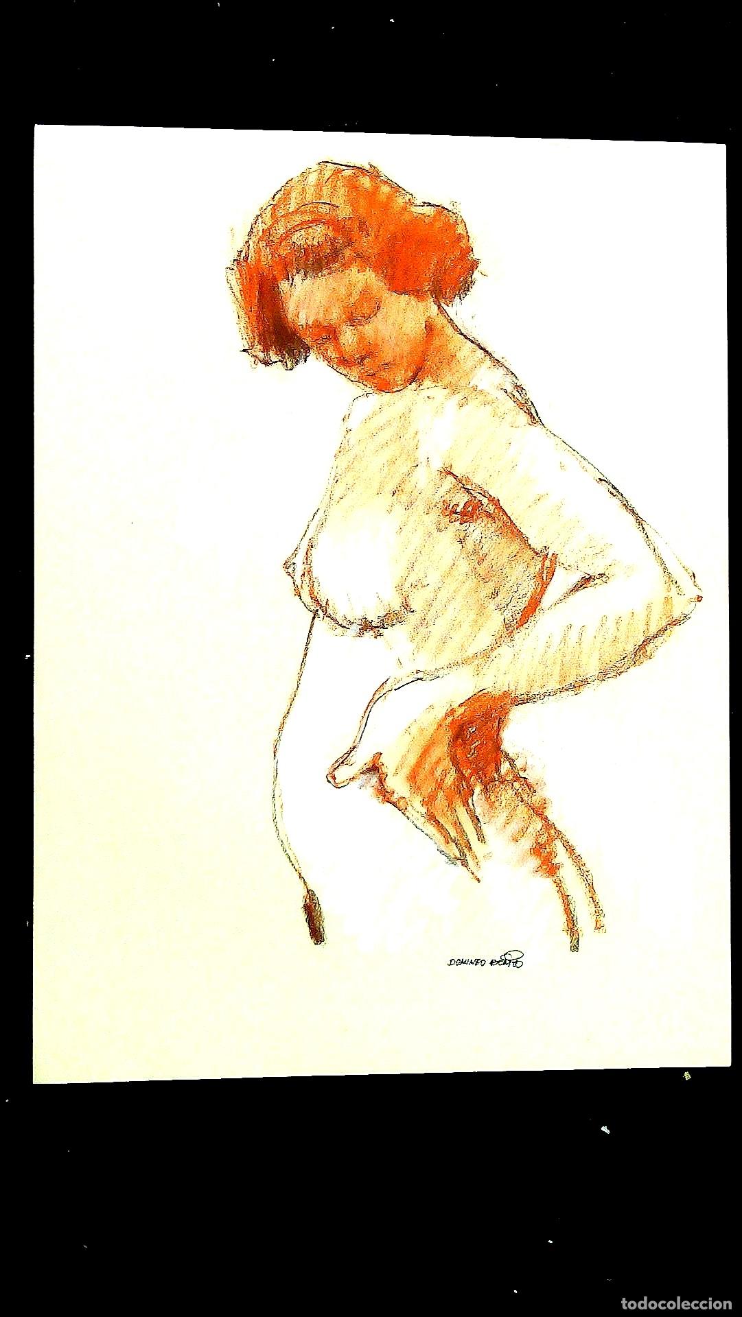 Kunst: Domingo Benito - Mujer Desnuda de Perfil - 40x30 - Dibujo