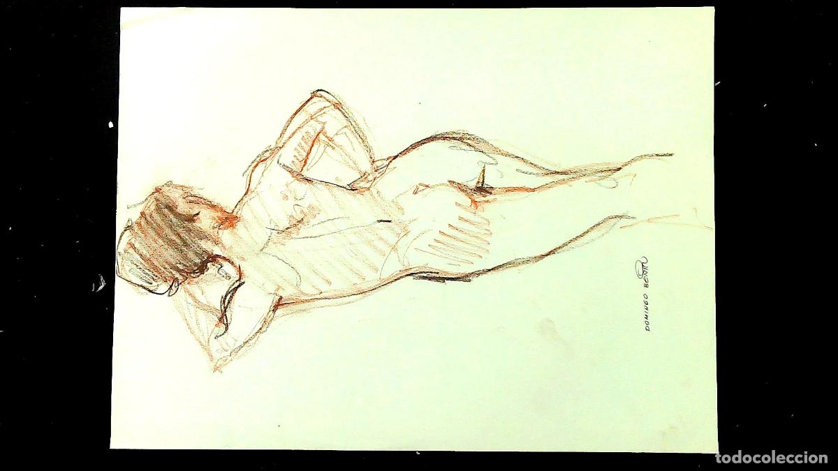Arte: Domingo Benito - Figura femenina reclinada - 40x30 - Dibujo
