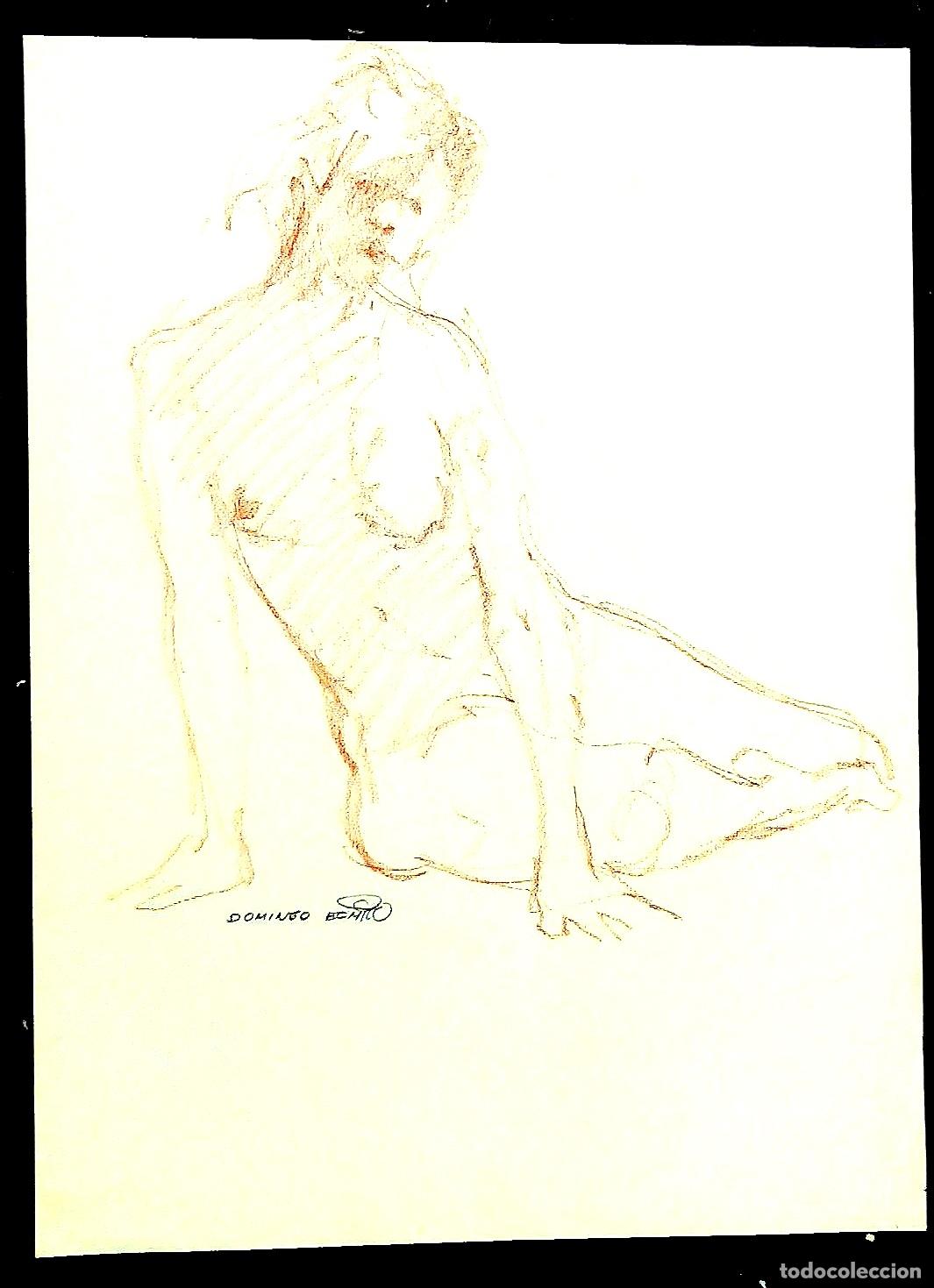 Art: Domingo Benito - Figura femenina sentada - 40x30 - Dibujo