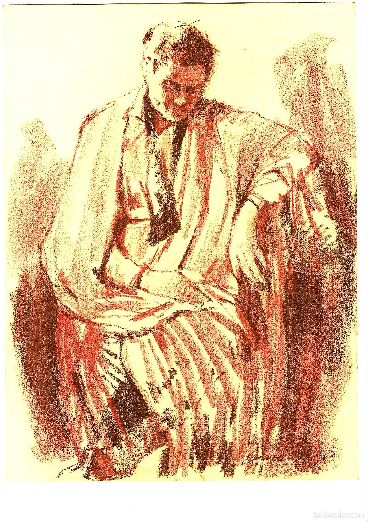 Art: Domingo Benito - Hombre sentado con abrigo - 40x30 - Dibujo