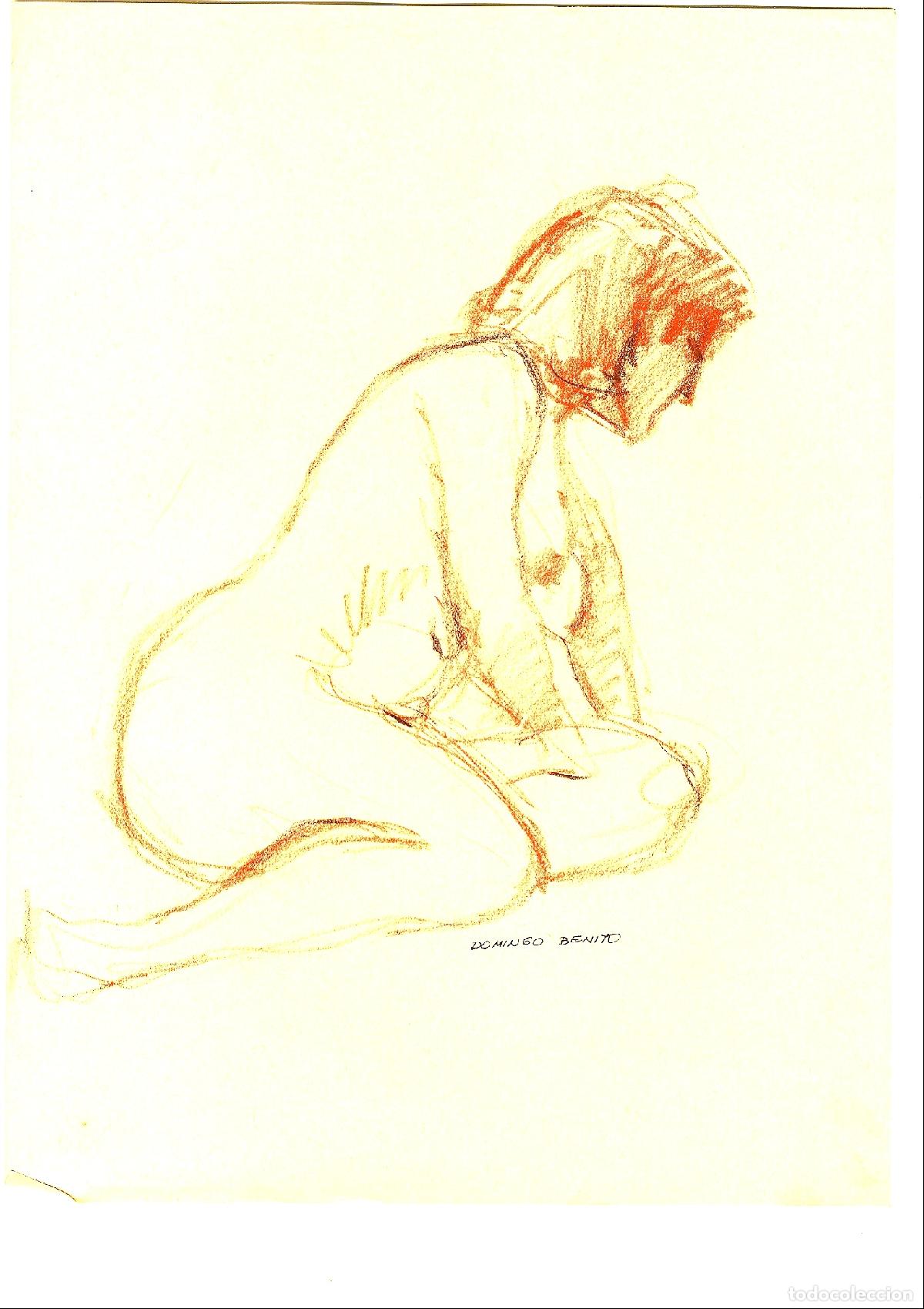 Art: Domingo Benito - Figura femenina sentada - 40x30 - Dibujo