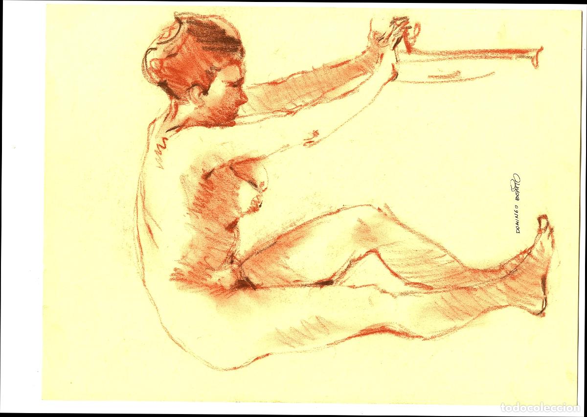Art: Domingo Benito - Figura humana desnuda sentada - 40x30 - Dibujo