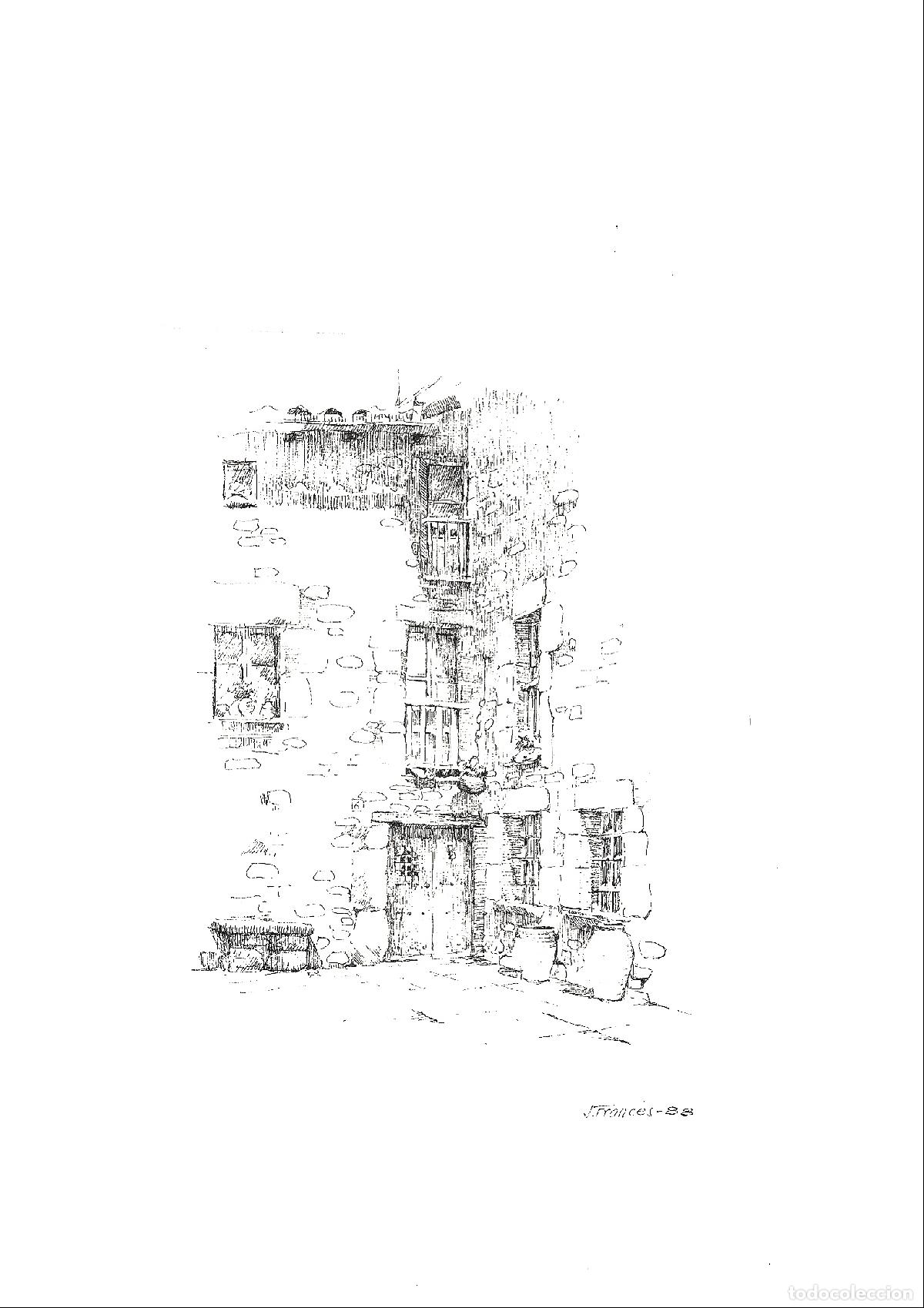 Kunst: J Franc&eacute;s - Casa de piedra antigua - 24x18 - Dibujo