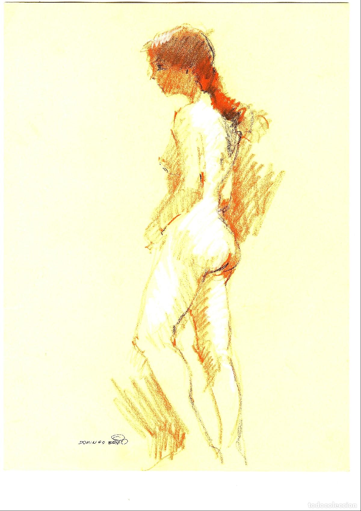 Kunst: Domingo Benito - Figura femenina desnuda - 40x30 - Dibujo
