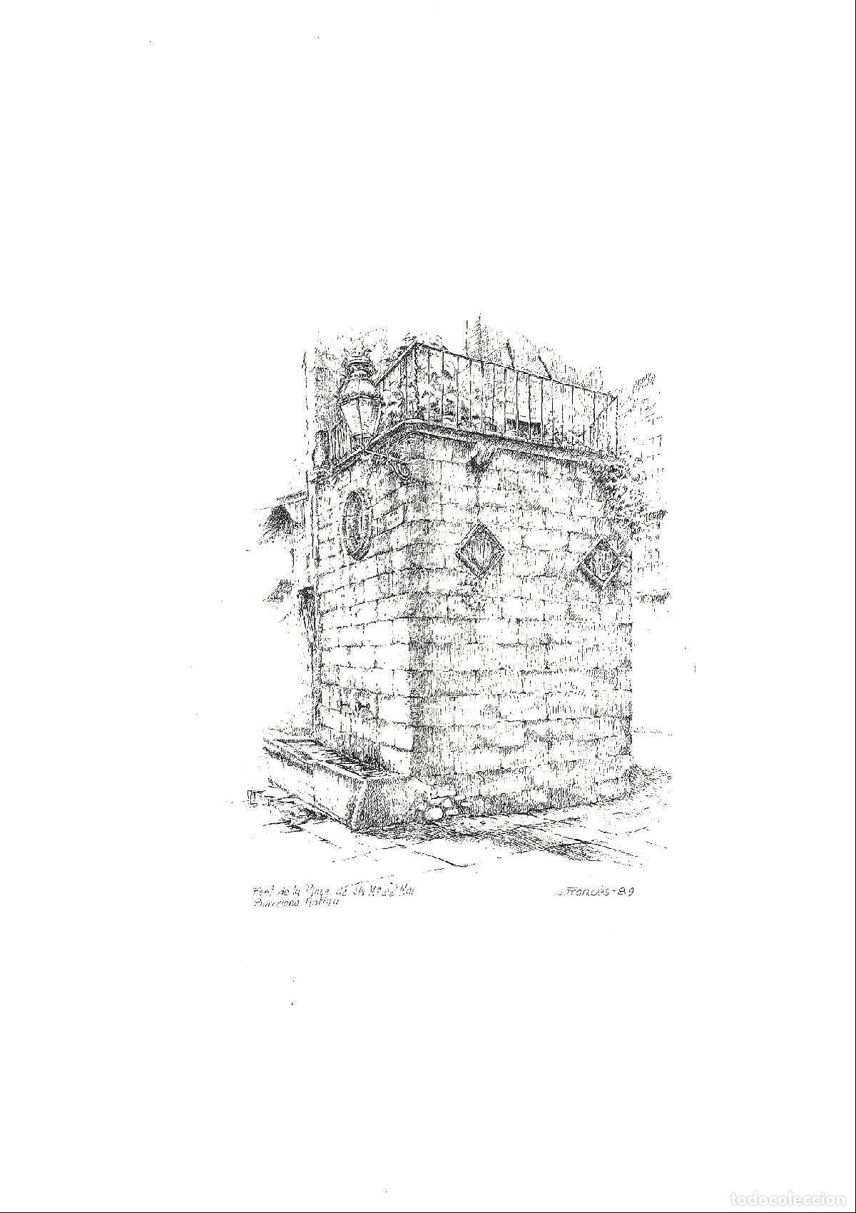 Arte: J Franc&eacute;s - Torre de piedra - 24x18 - Dibujo