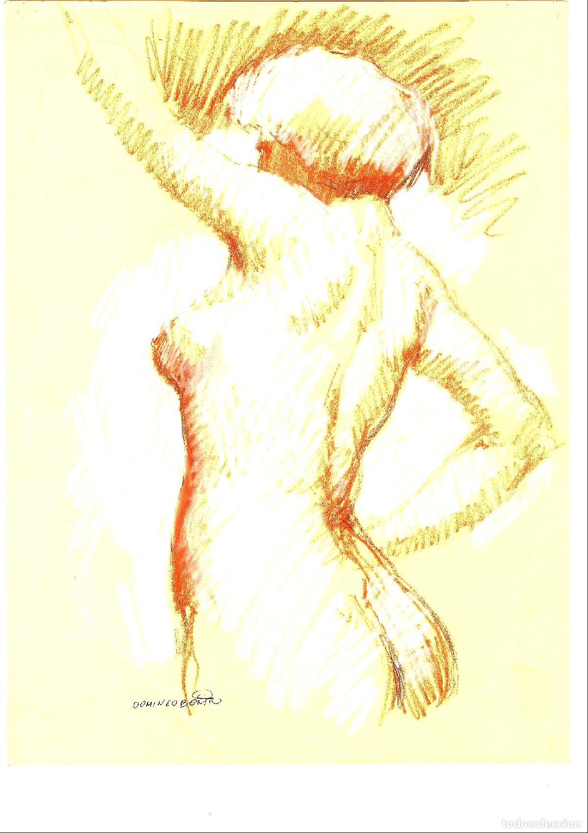 Arte: Domingo Benito - Figura femenina en movimiento - 40x30 - Dibujo