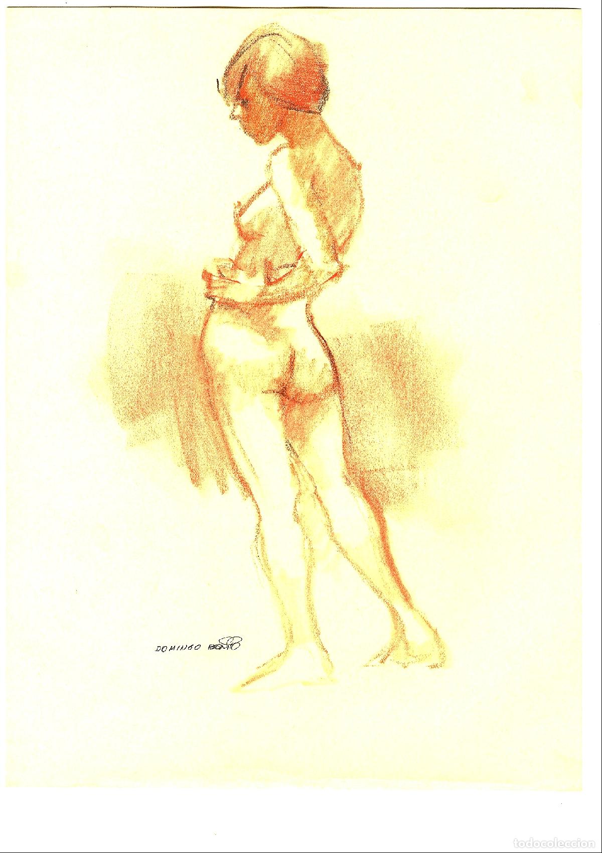 Arte: Domingo Benito - Figura femenina desnuda - 40x30 - Dibujo