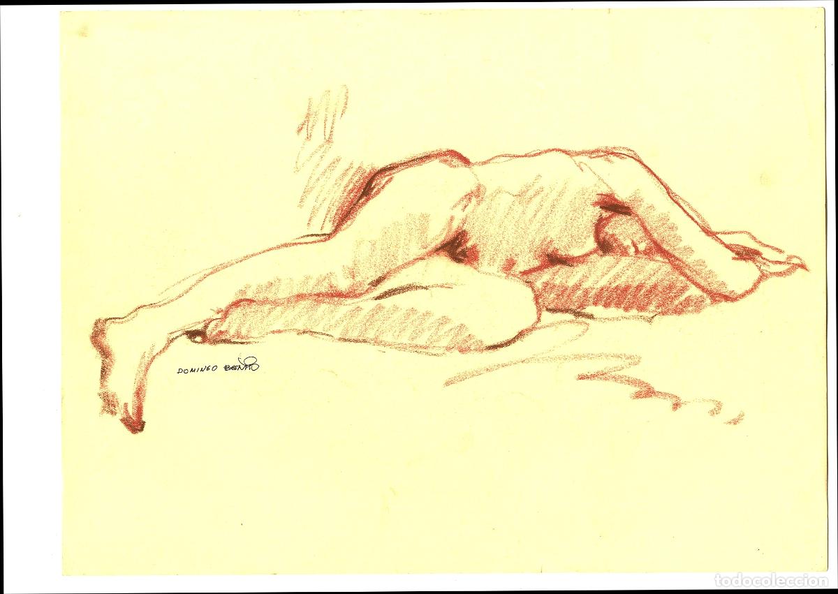 Arte: Domingo Benito - Figura femenina acostada - 40x30 - Dibujo
