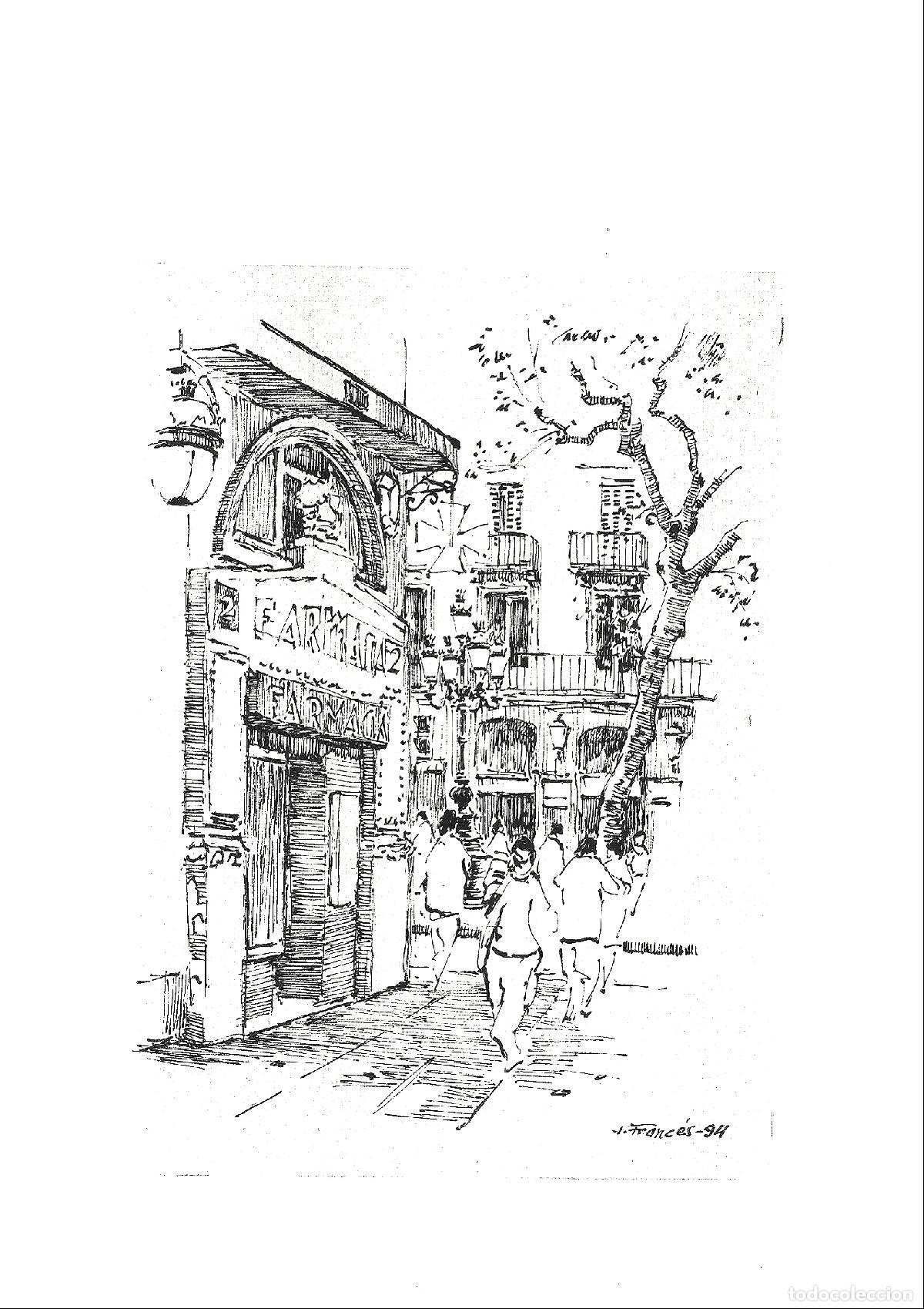 Arte: J Franc&eacute;s - Calle de Farmacias - 24x18 - Dibujo