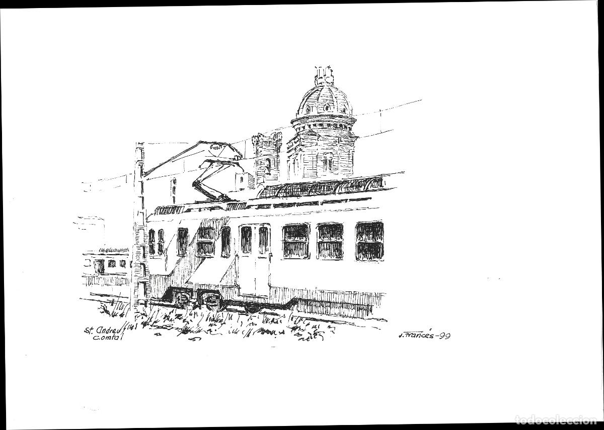 Arte: J Franc&eacute;s - Edificio con torre - 24x18 - Dibujo