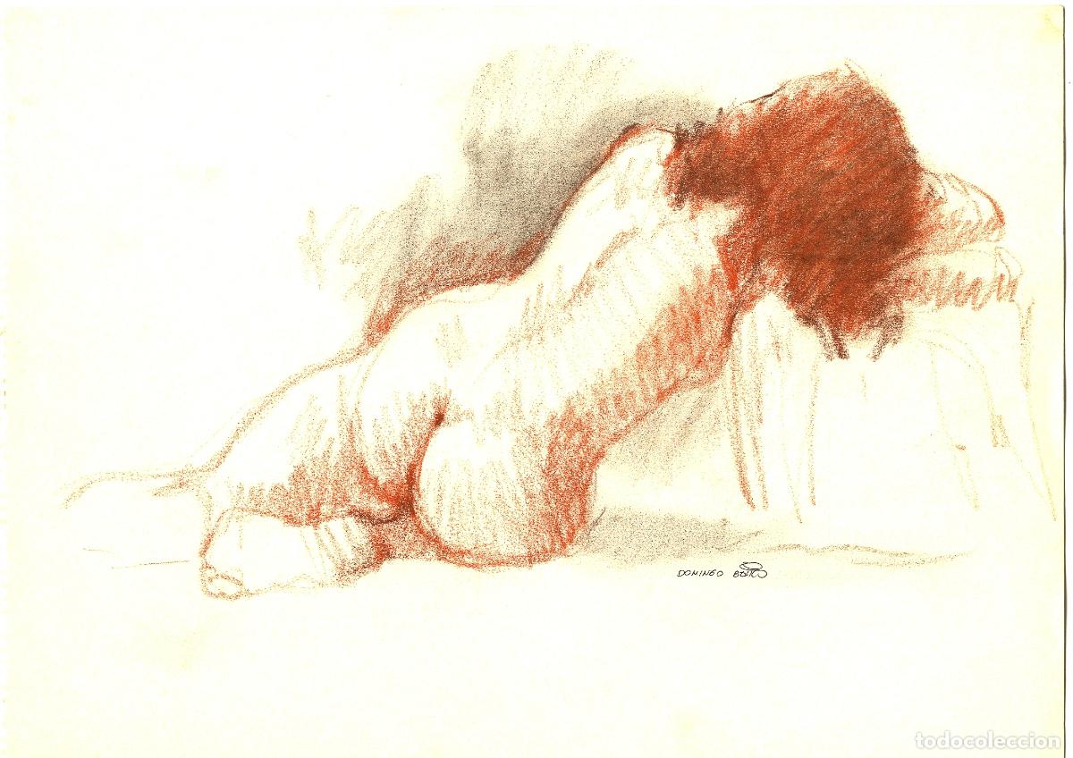 Arte: Domingo Benito - Figura femenina acostada - 40x30 - Dibujo