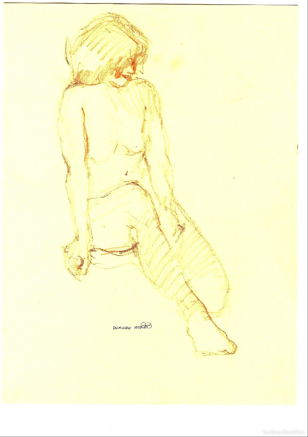 Arte: Domingo Benito - Figura sentada desnuda - 40x30 - Dibujo