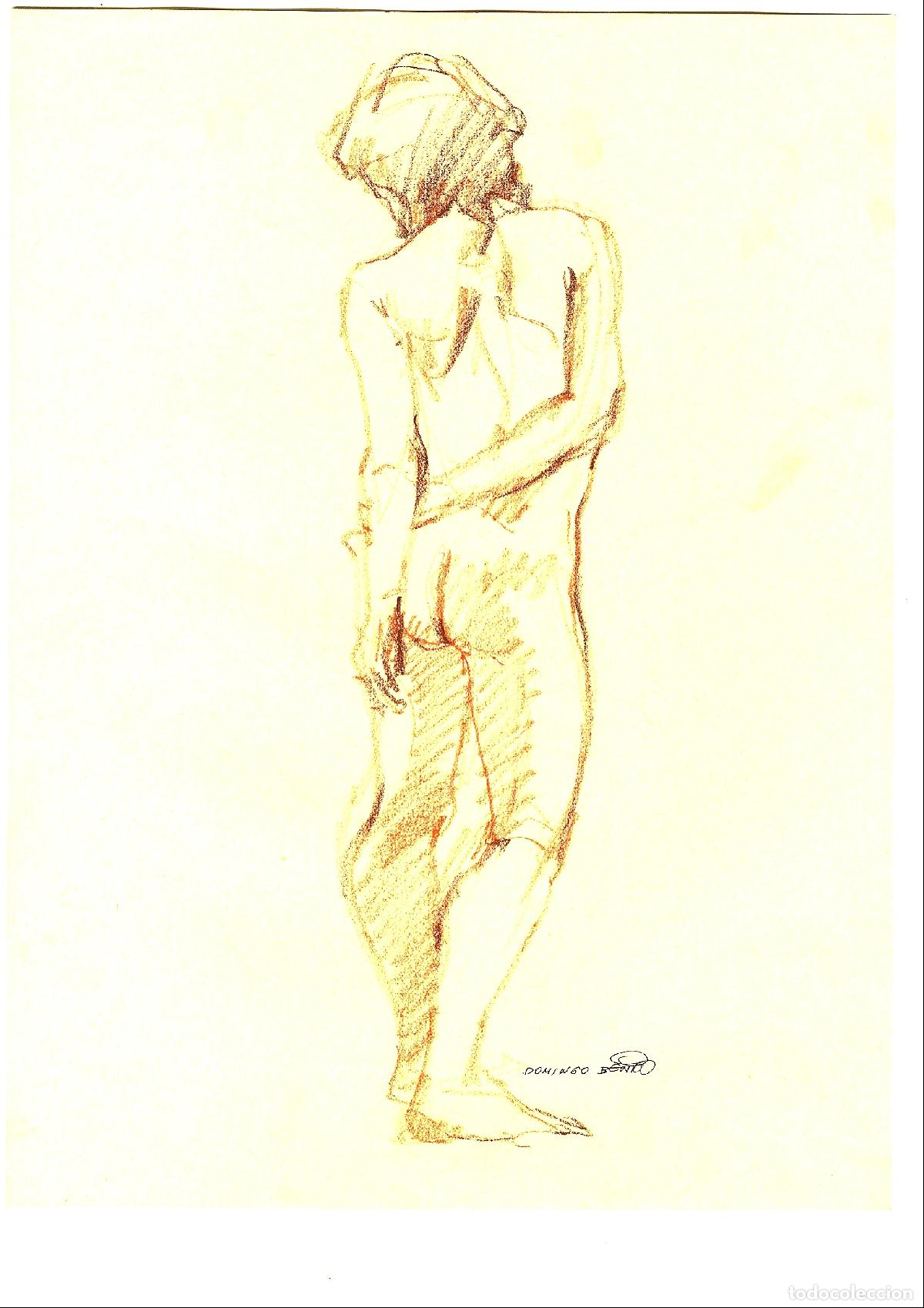 Arte: Domingo Benito - Figura masculina desnuda - 40x30 - Dibujo