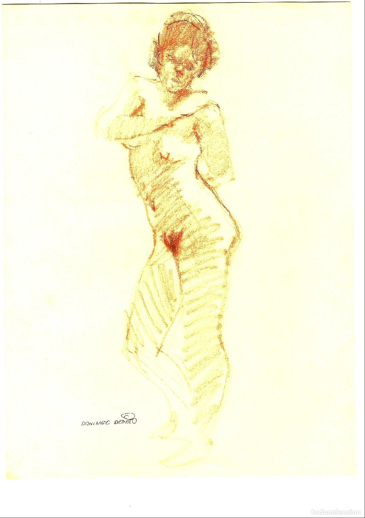 Arte: Domingo Benito - Figura femenina desnuda - 40x30 - Dibujo