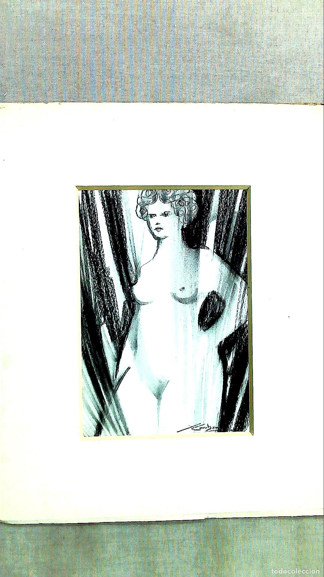 Art: Xavier Carbonell - Mujer Desnuda de Perfil - 24x18 - Dibujo