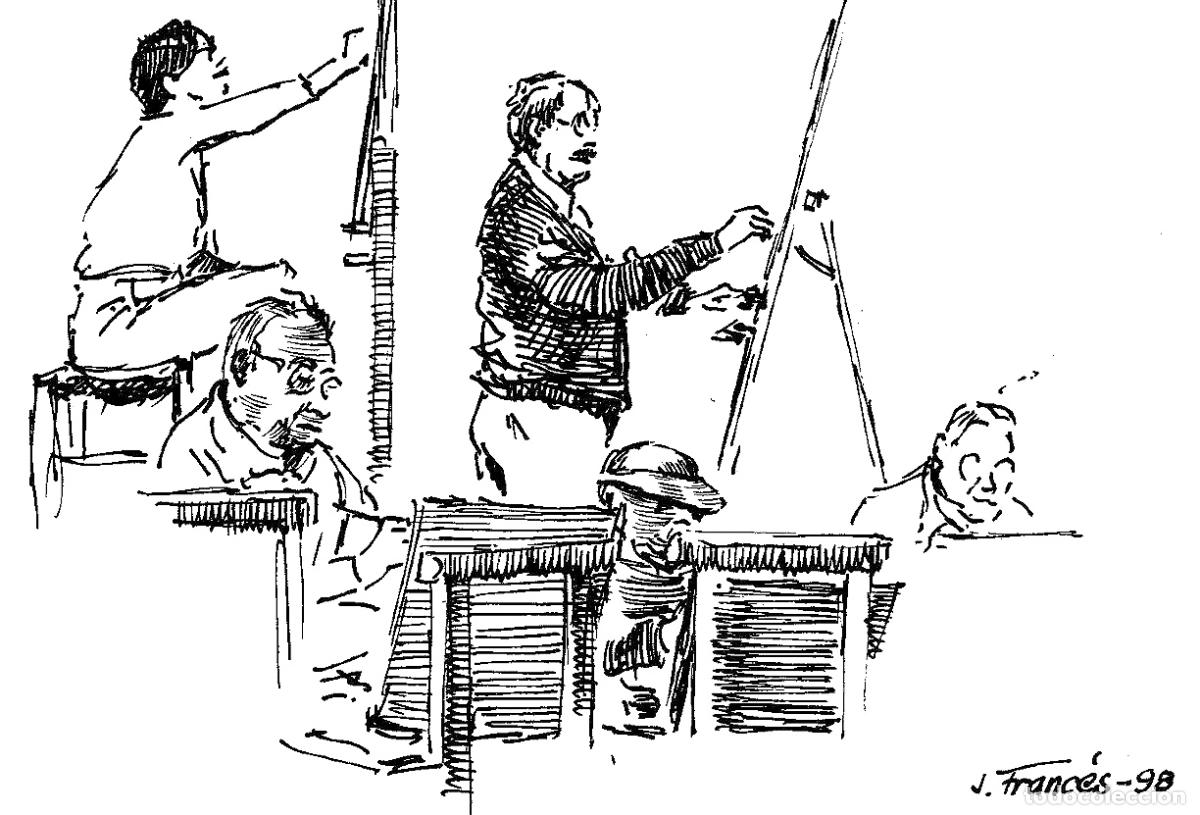 Kunst: J Franc&eacute;s - Estudio de clase de pintura - 24x18 - Dibujo