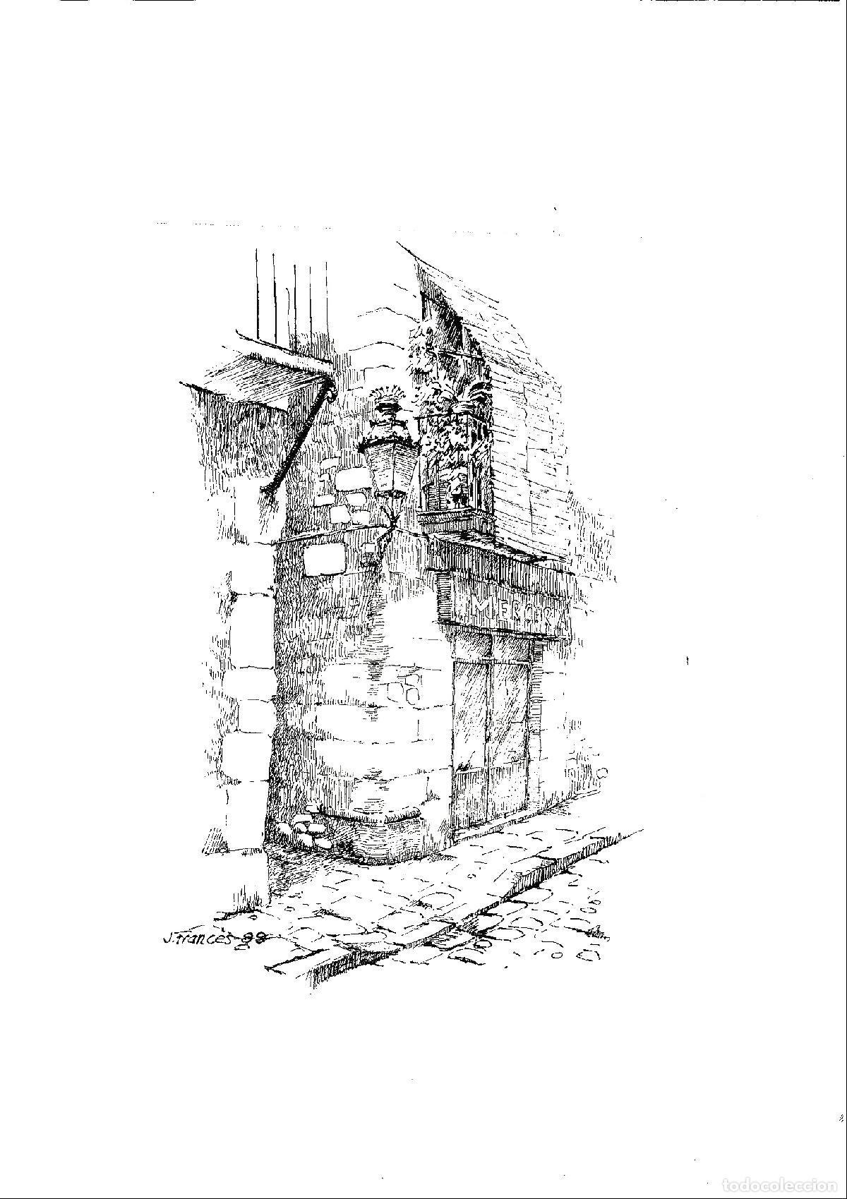 Kunst: J Franc&eacute;s - Esquina de edificio antiguo - 24x18 - Dibujo