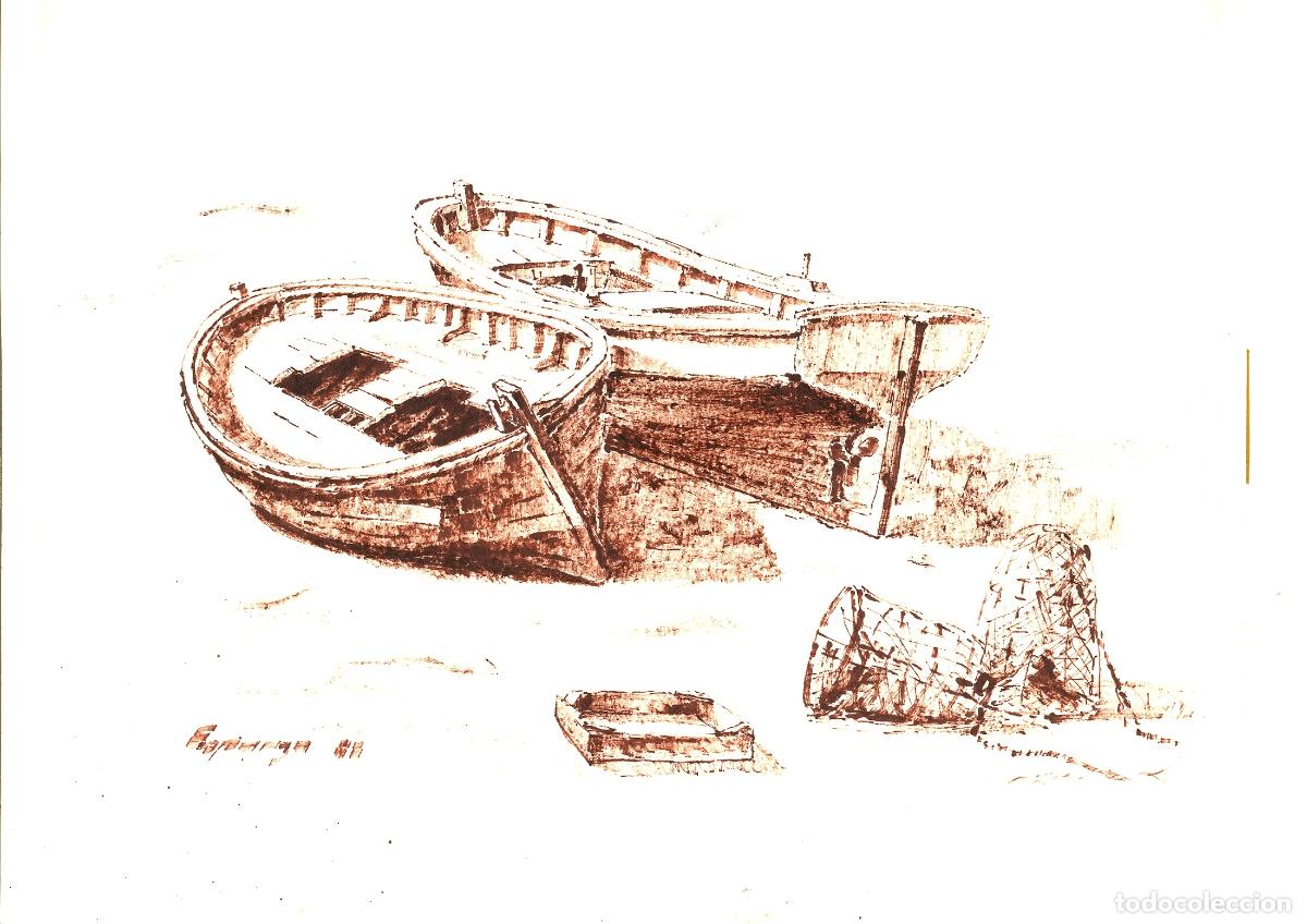 Art: Espanya - Barcos en la orilla - 40x30 - Dibujo