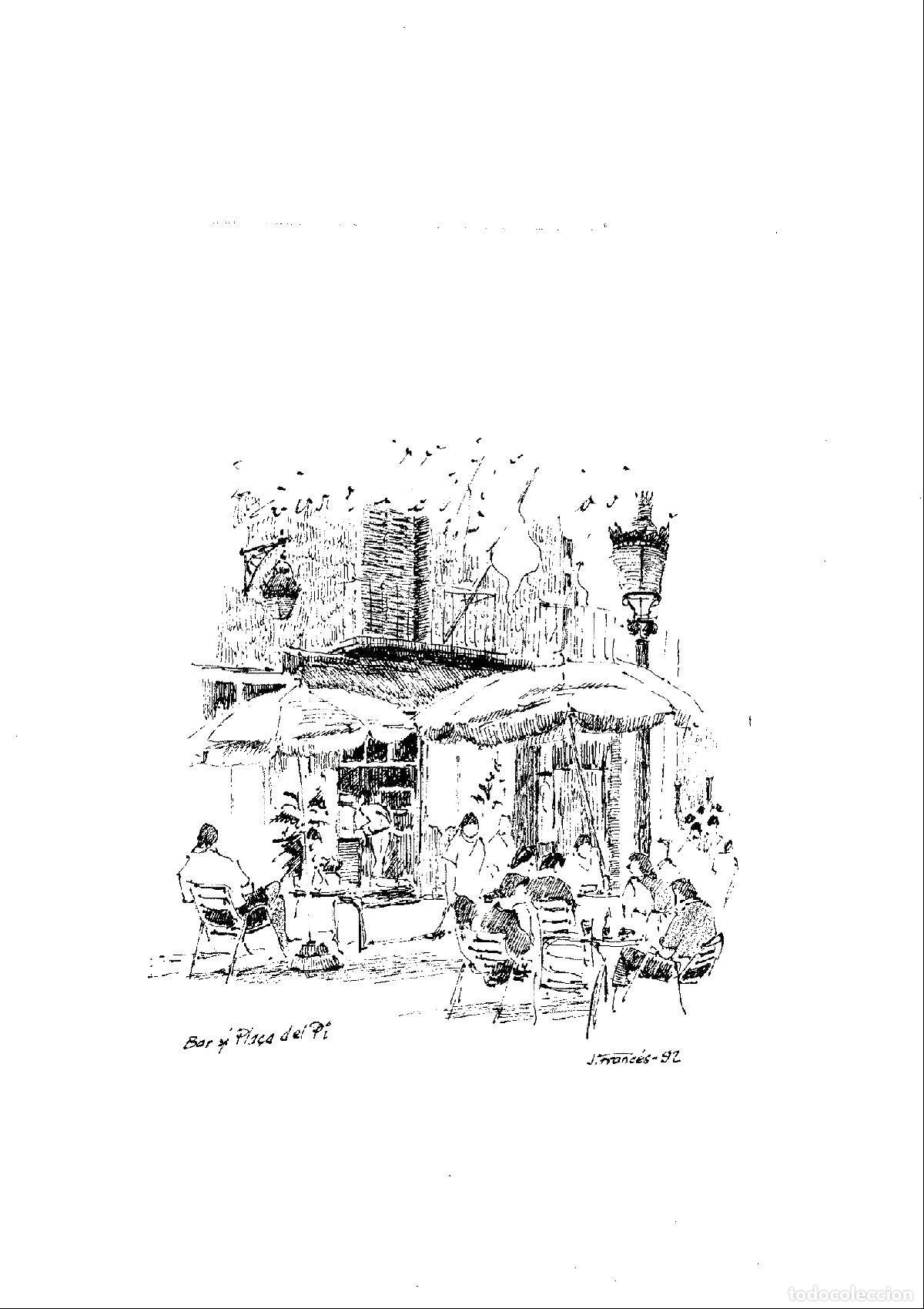 Art: J Franc&eacute;s - Bar de la Pla&ccedil;a del Pi - 24x18 - Dibujo
