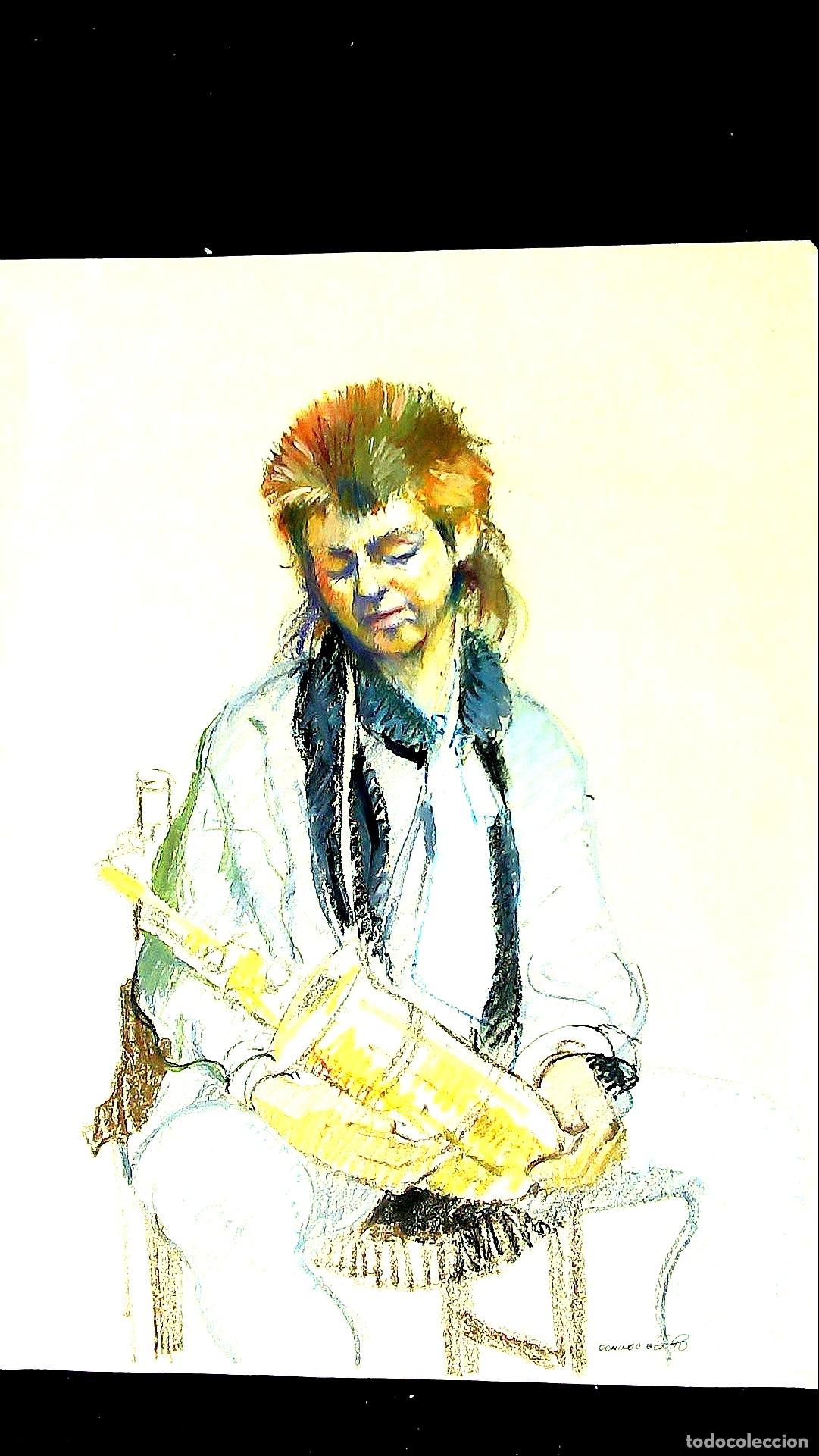 Kunst: Domingo Benito - M&uacute;sico con instrumento - 40x30 - Dibujo