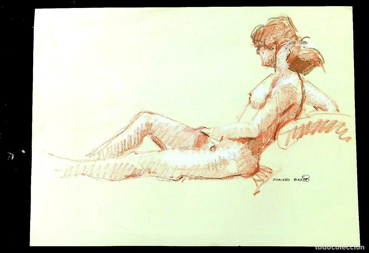 Arte: Domingo Benito - Mujer sentada desnuda - 40x30 - Dibujo