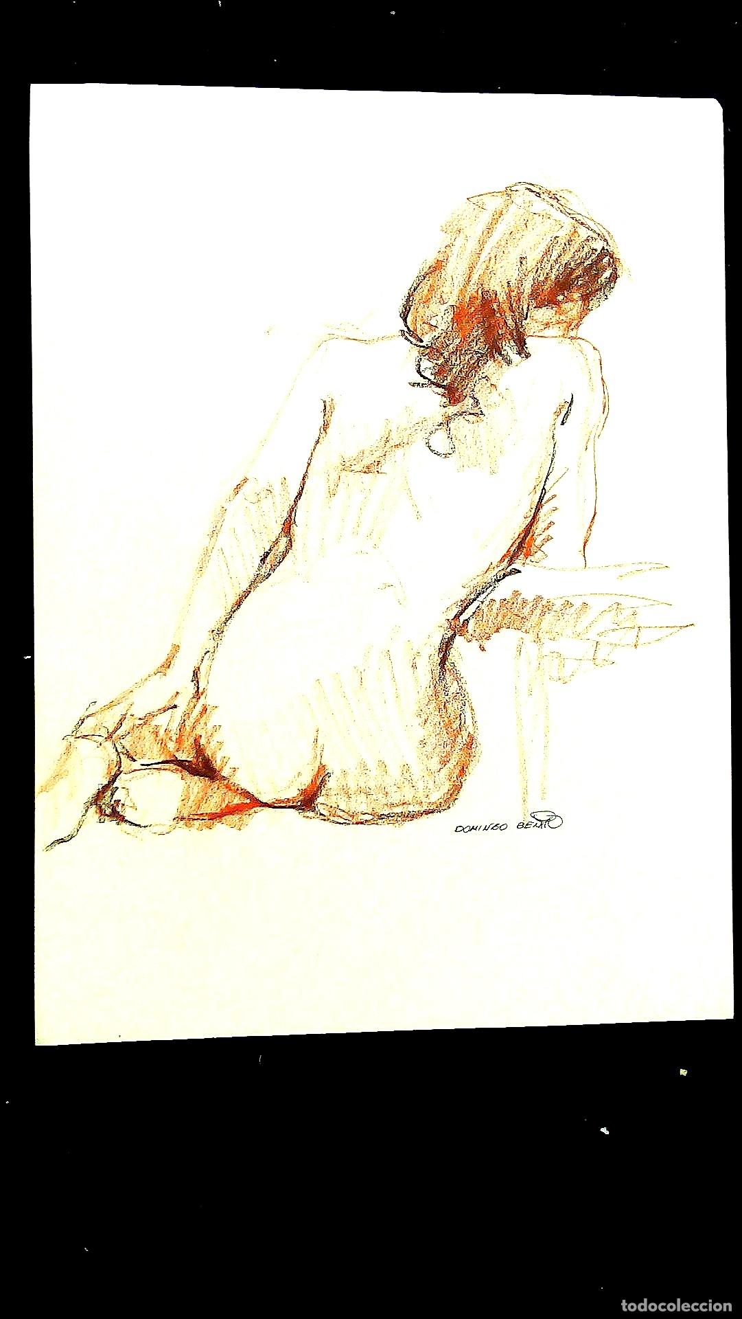 Arte: Domingo Benito - Mujer sentada desnuda - 40x30 - Dibujo