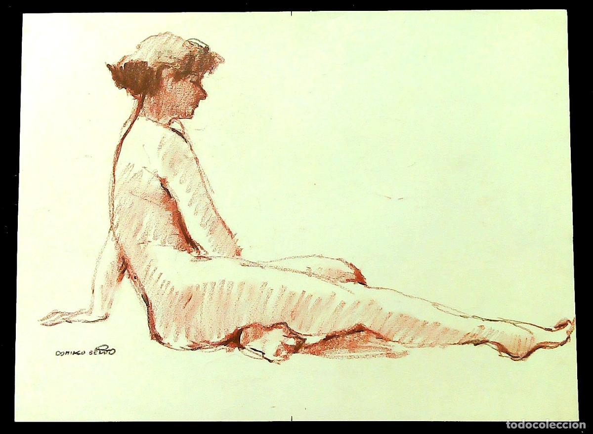 Arte: Domingo Benito - Figura sentada desnuda - 40x30 - Dibujo