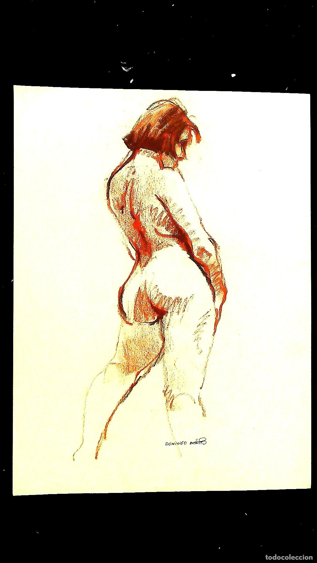 Arte: Domingo Benito - Figura femenina de espaldas - 40x30 - Dibujo