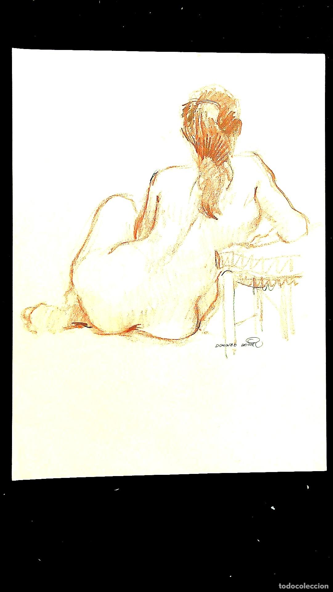 Arte: Domingo Benito - Mujer Sentada Desnuda - 40x30 - Dibujo
