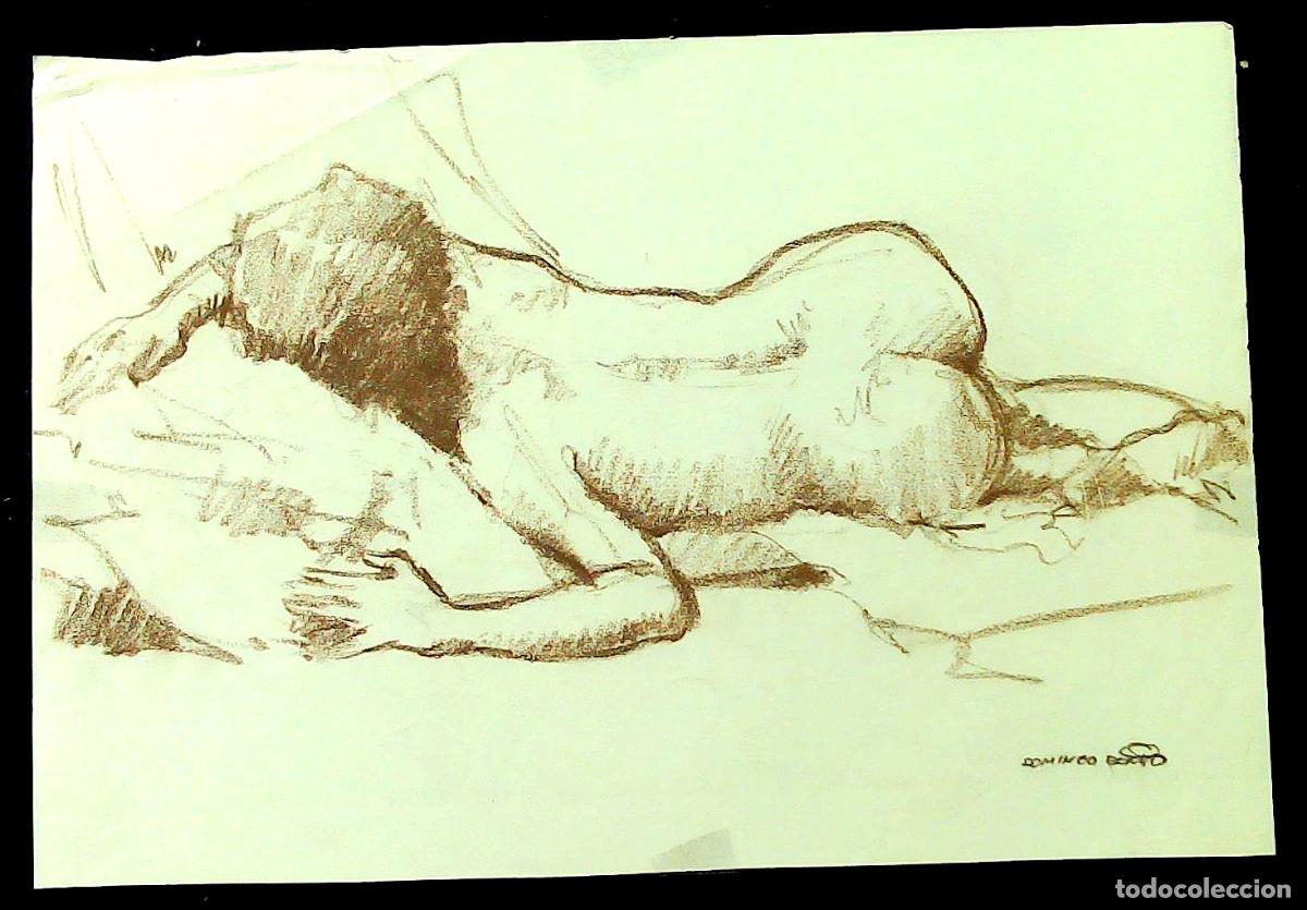 Arte: Domingo Benito - Mujer acostada desnuda - 40x30 - Dibujo