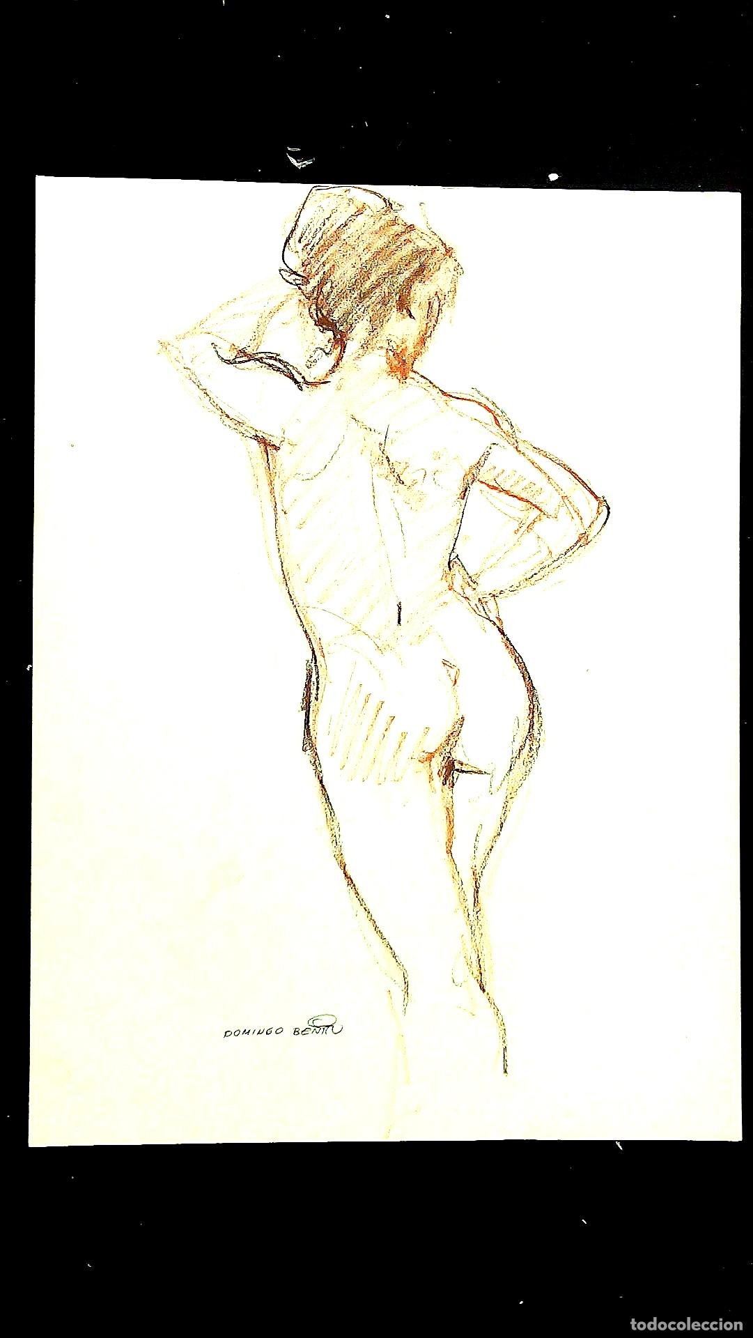Arte: Domingo Benito - Figura femenina desnuda - 40x30 - Dibujo