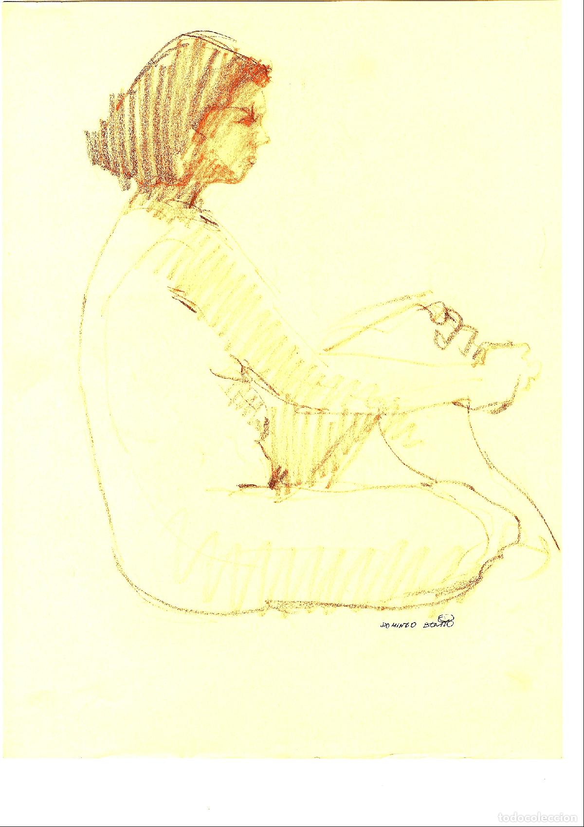 Arte: Domingo Benito - Figura sentada en meditaci&oacute;n - 40x30 - Dibujo