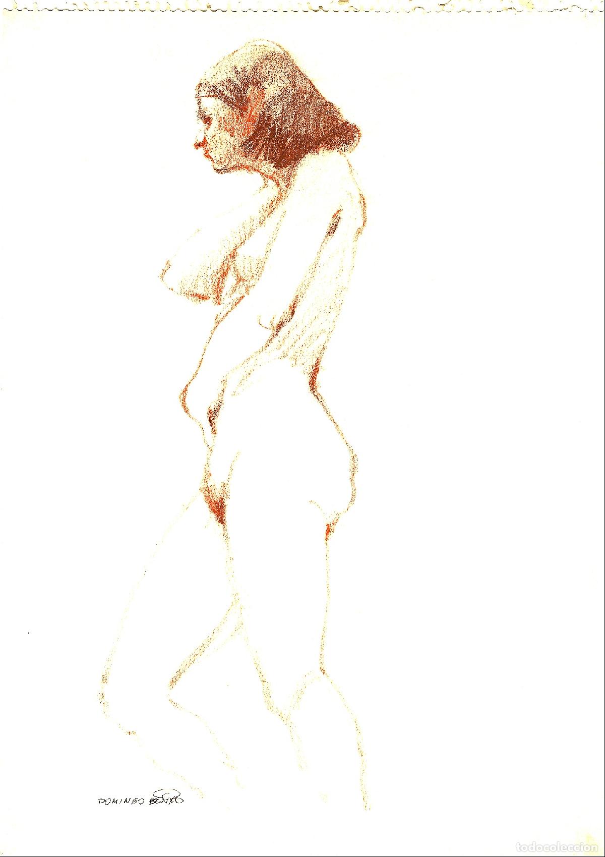 Arte: Domingo Benito - Figura femenina desnuda - 40x30 - Dibujo