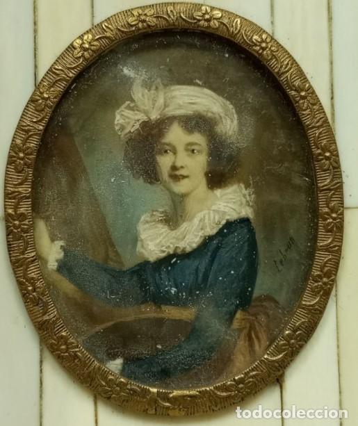 Art: &rdquo;MINIATURA FIRMADA LEBRUN &rdquo;&rdquo;RETRATO DE DAMA&rdquo;&rdquo;&rdquo;